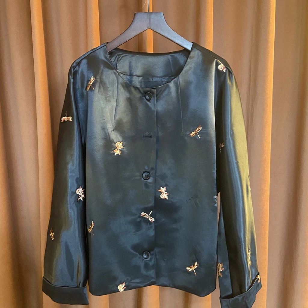 【花蜓】新中式国风外套民族古风复古秋冬款2024年新款对襟外套