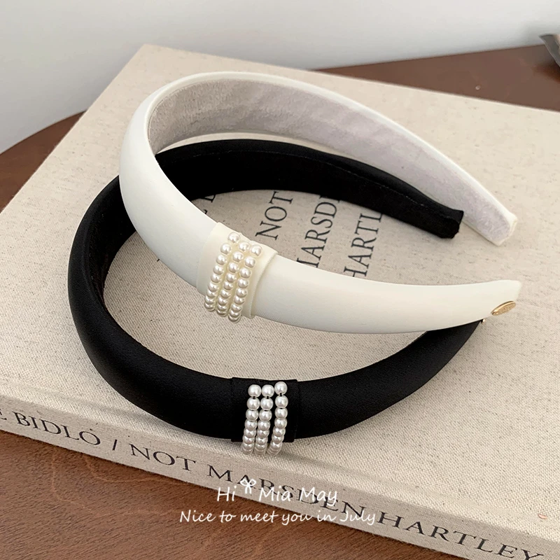 2025新款小众高级感头箍头饰赵露思同款撞色高颅顶宽边海绵发箍