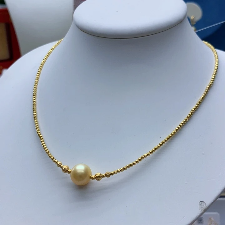 18K金镶嵌项链海水珍珠