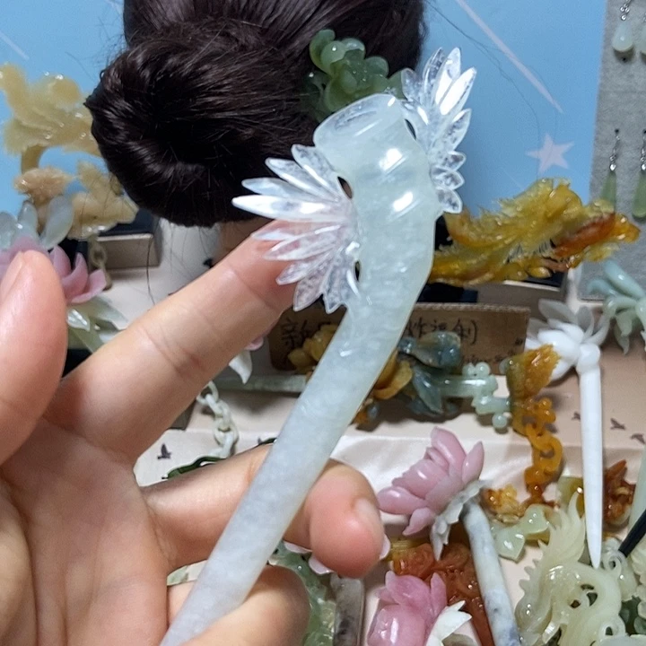 岫玉未镶嵌发簪发簪
