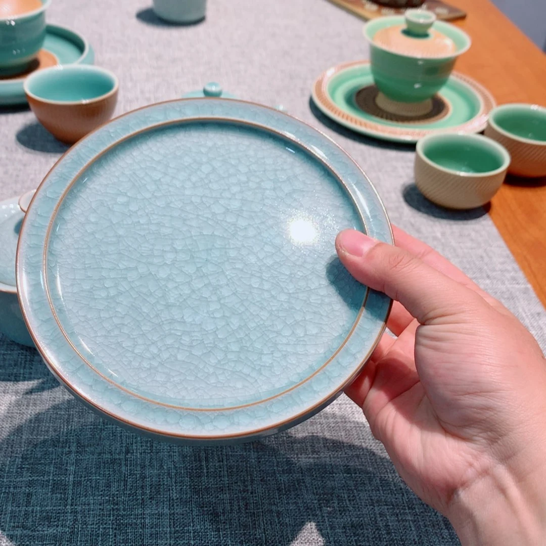 吉***饰龙泉青瓷茶具壶承