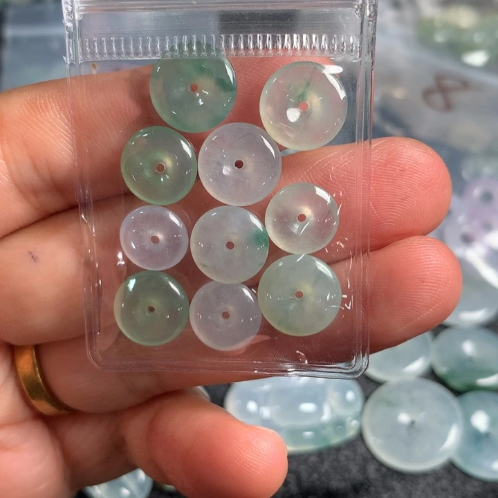 翡翠散珠天然A货缅甸翡翠平安扣