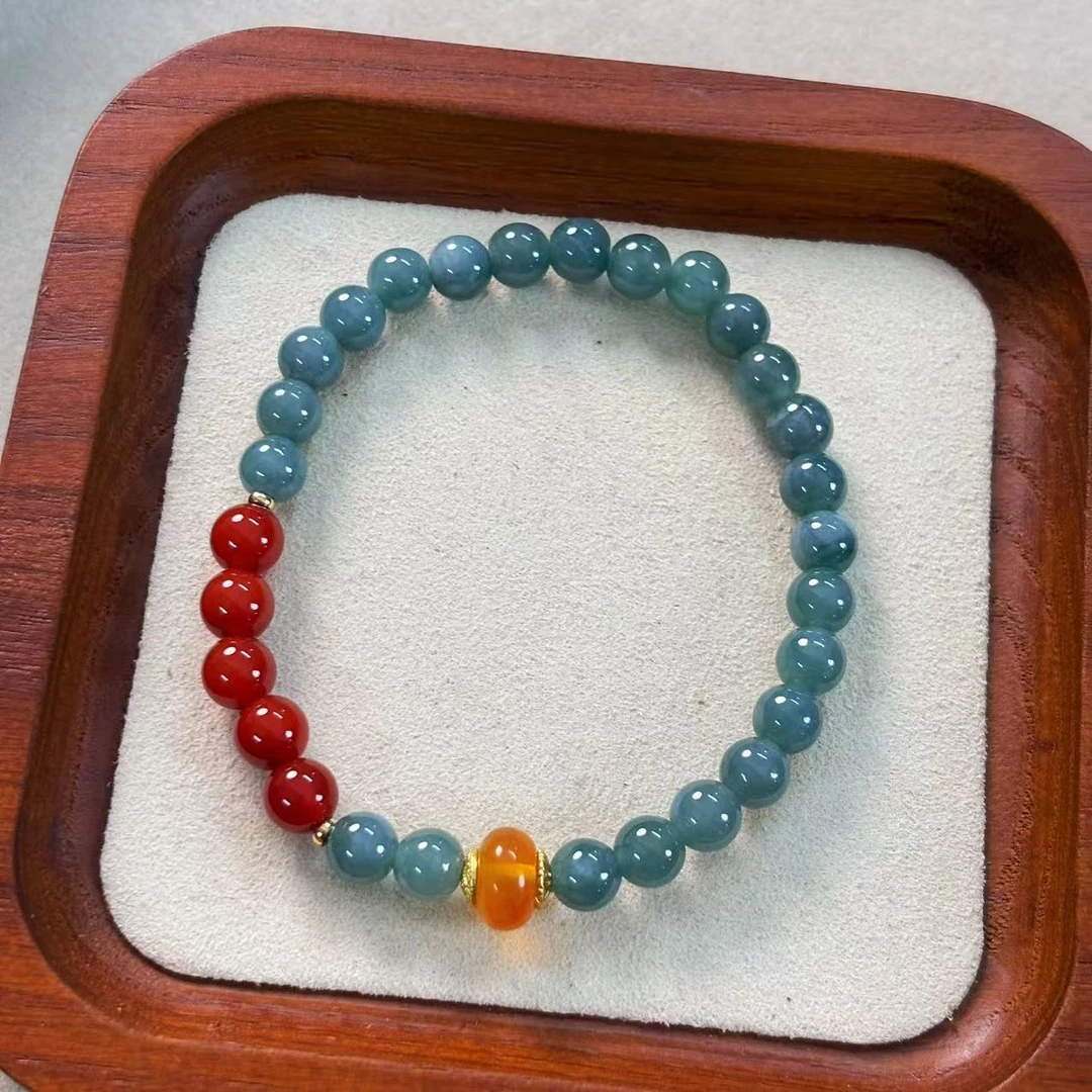 蓝水翡翠6mm手串A0002