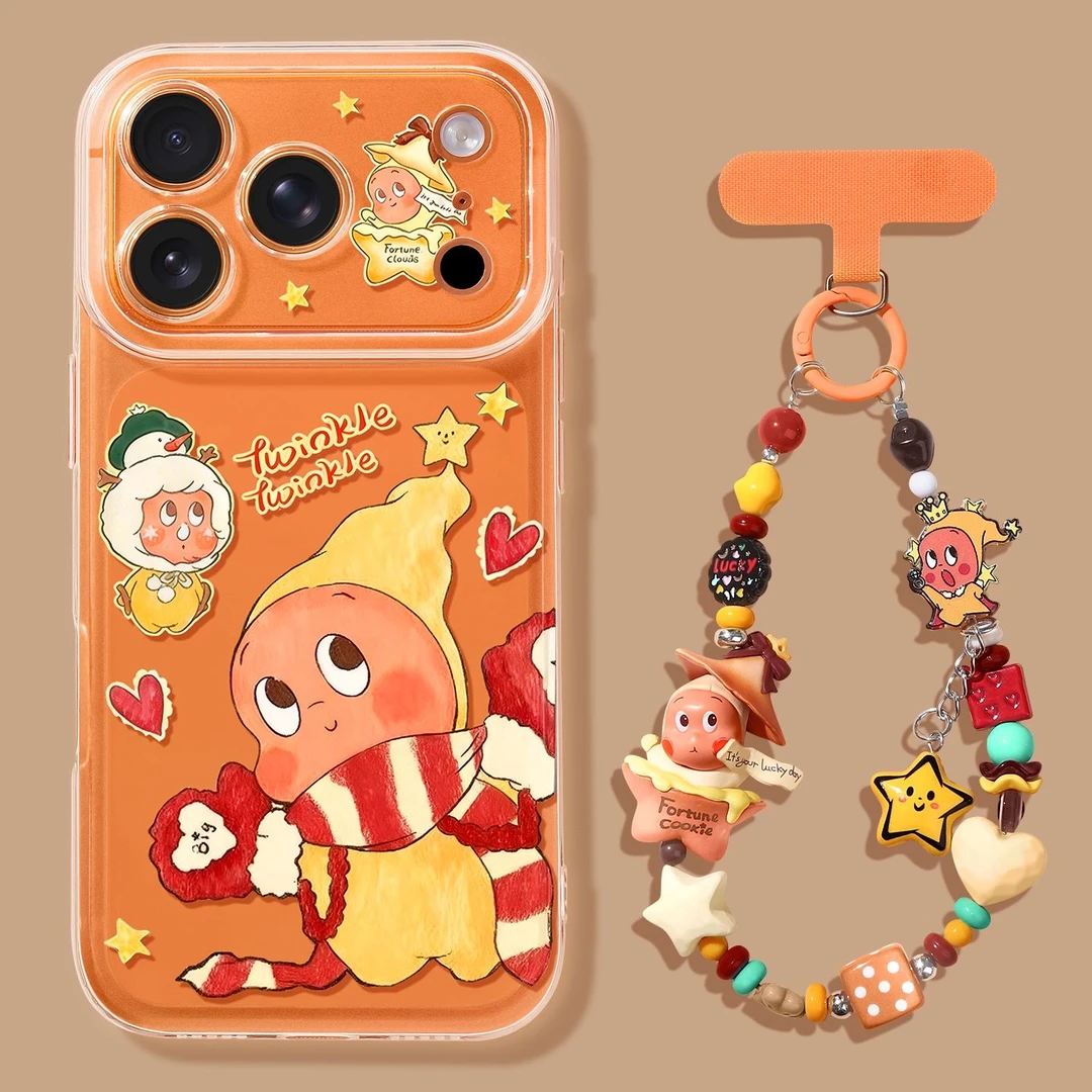 新年适用17promax手机壳16小众ins风15星星人13透明全包防摔可爱