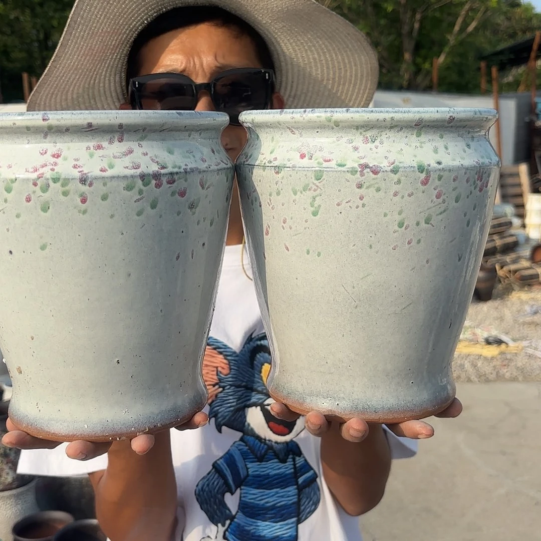 花盆紫砂福利两个口径19高度22