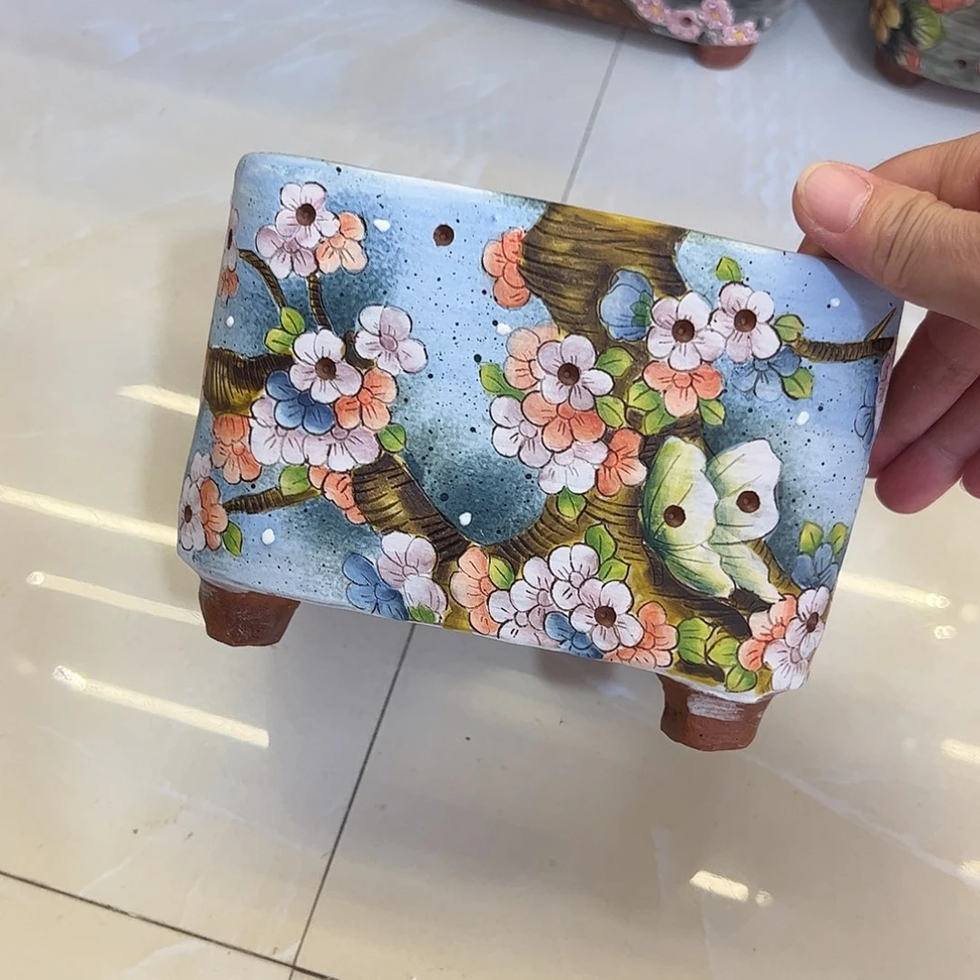 景德镇炫彩手绘景德镇陶瓷花盆