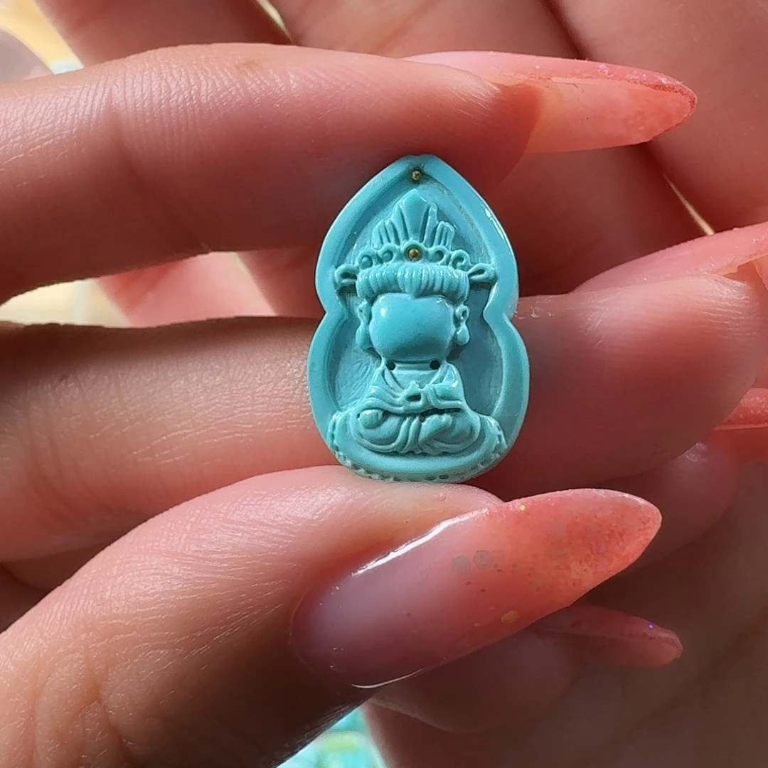 绿松石未镶嵌吊坠(不含链)观音无相