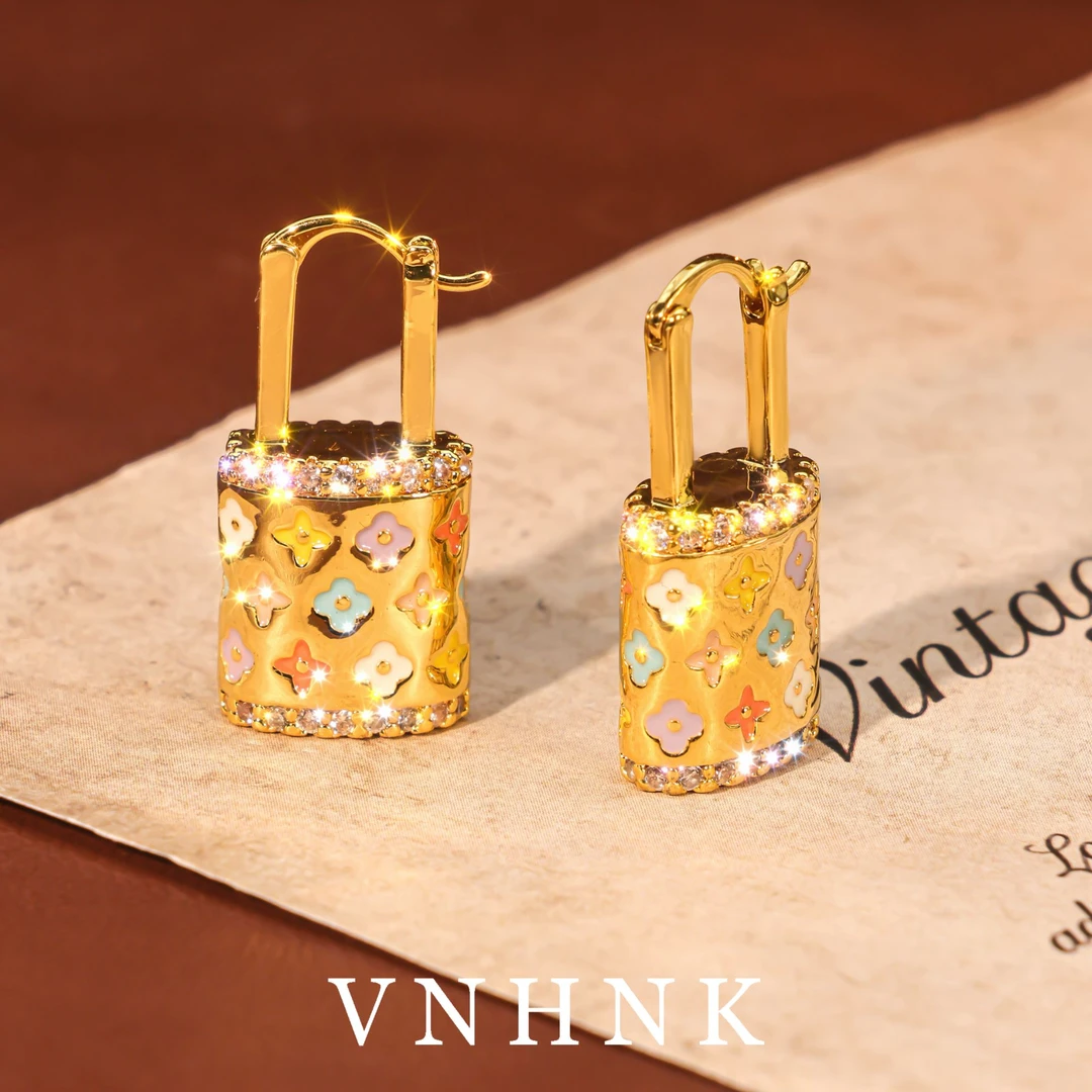 铜合金合成锆石耳饰 美可儿   G426   金色时尚气质百搭耳环