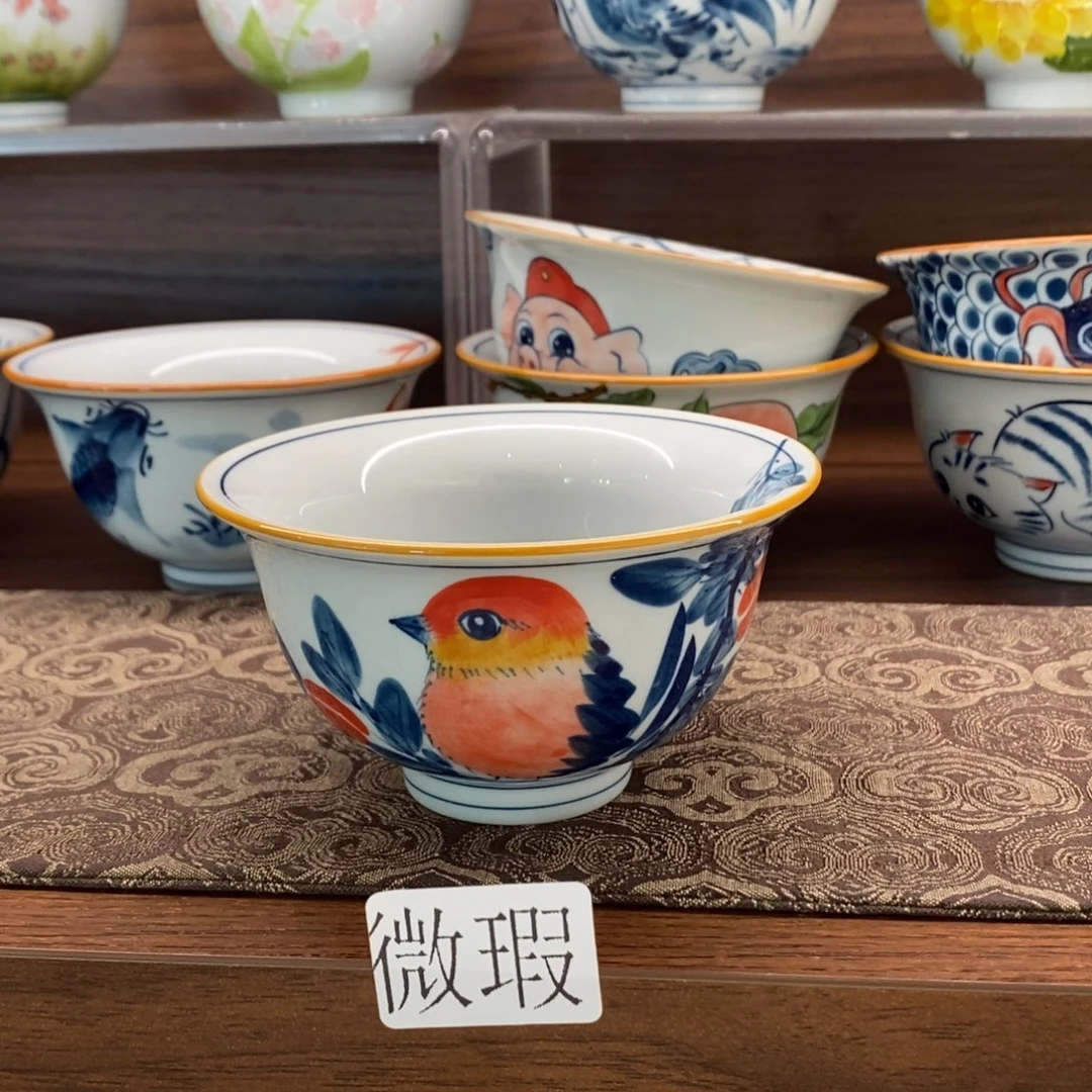 釉下彩老陶泥手工绘制