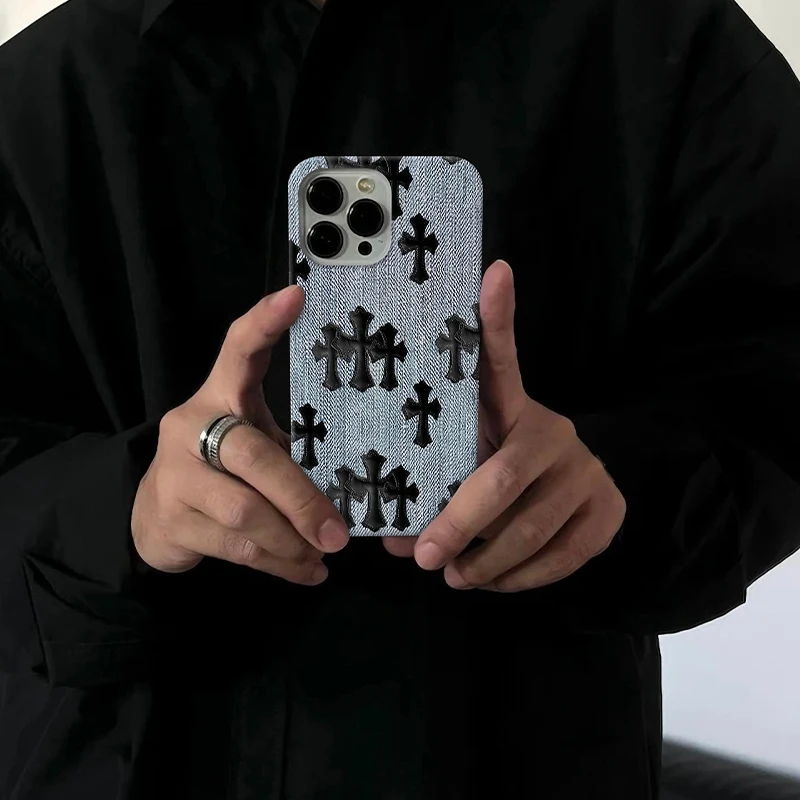 牛仔纹理适用苹果16pro创意手机壳15promax个性14小众13/12/ins