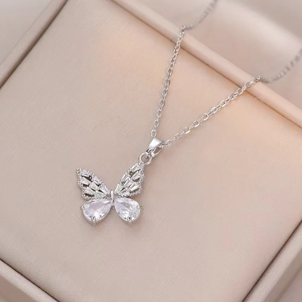 钛钢项链 百搭精致时尚轻奢气质坠链简约小众甜美钛钢锁骨项链