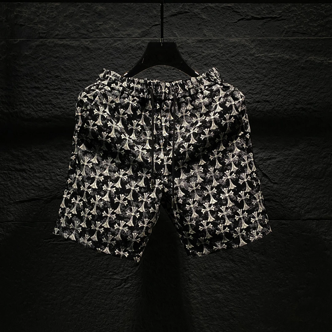 轻奢潮牌情侣牛子提花速干沙滩短裤夏季潮流外穿休闲运动五分裤