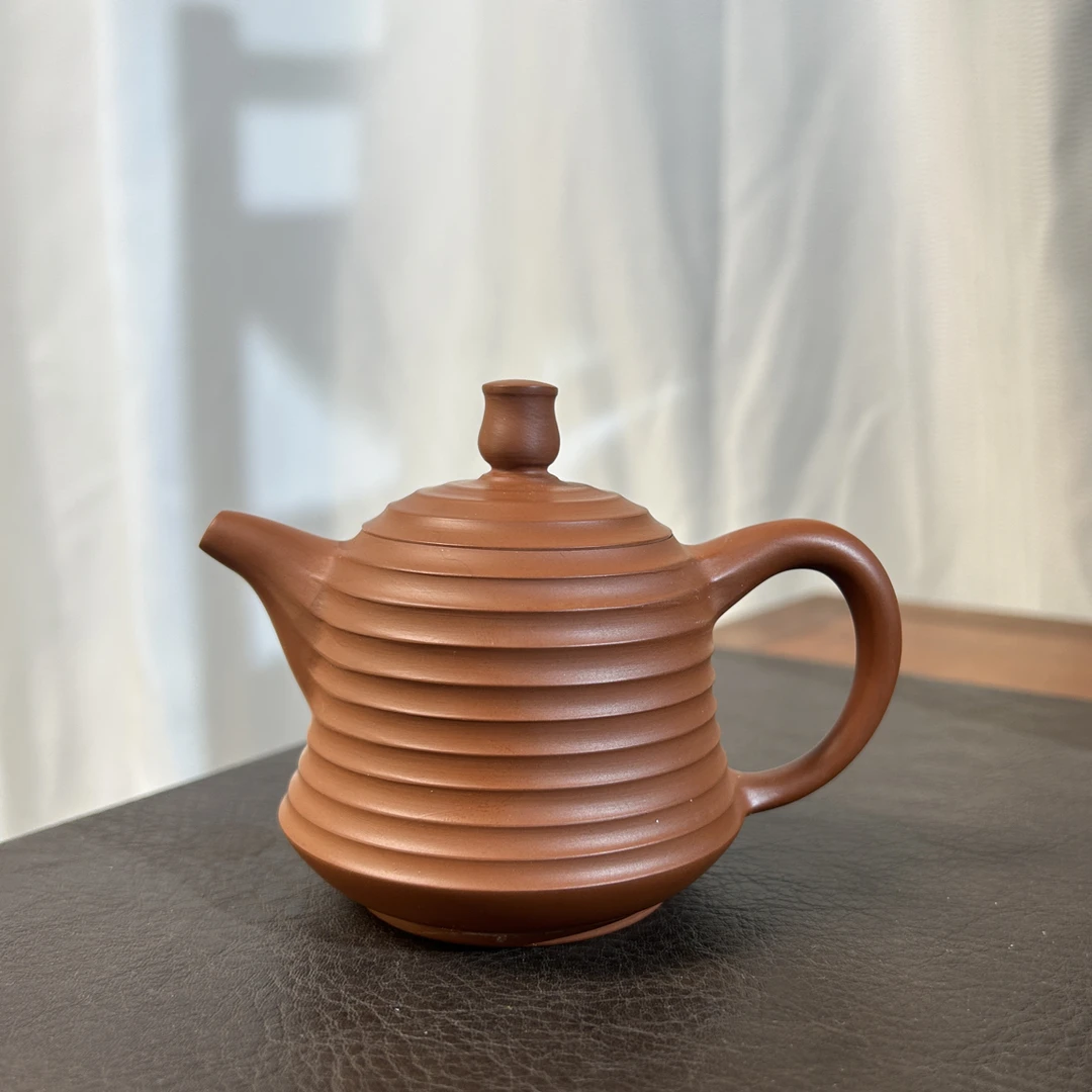 千线金钟 朱泥薄胎全手工制作潮州手拉壶功夫茶器具家用泡茶壶
