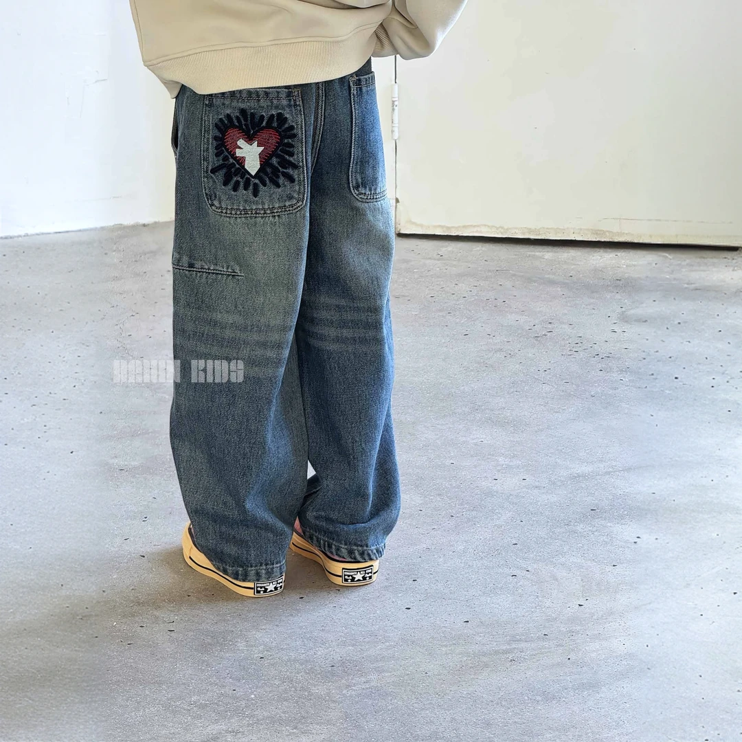 【嗒囜】女童25秋装韩版时尚宽松小众牛仔裤百搭休闲高级感童装裤子