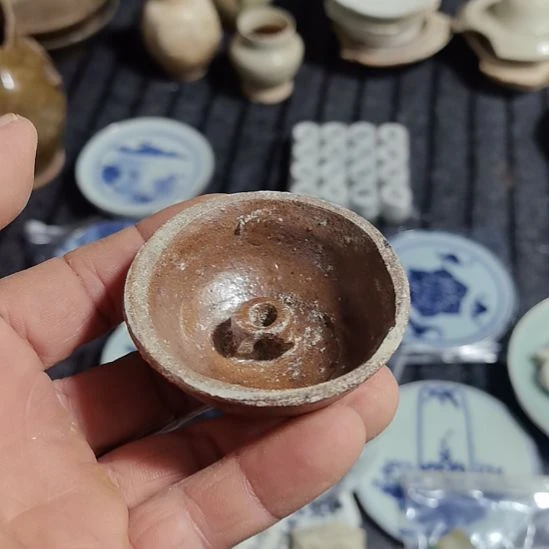 瓷片青花影青杯垫学习标本