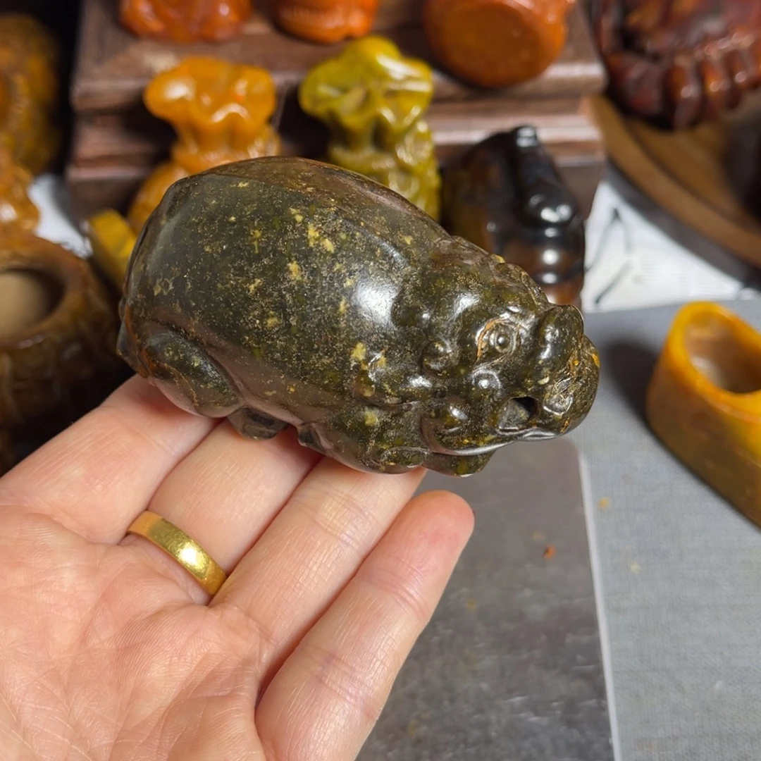 蛇纹石玉合金颈饰