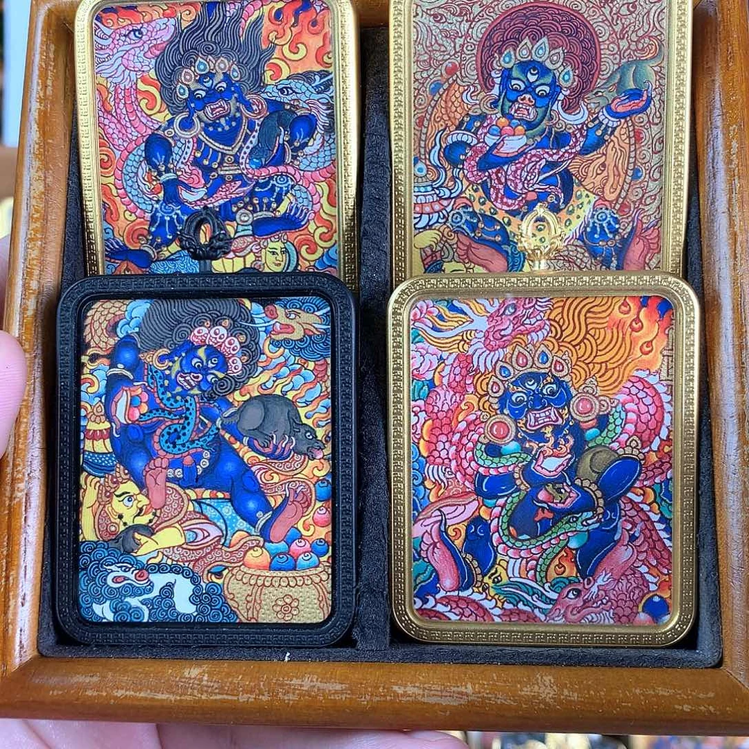 吊坠黑财神热贡纯手绘唐卡福利随意选