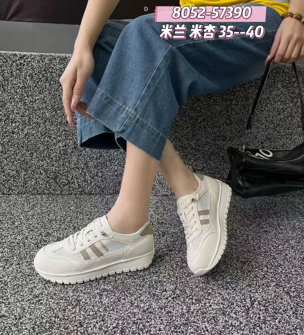 小白鞋夏季透气休闲鞋胶底无声铁舒服可甜可盐百搭通勤款运动