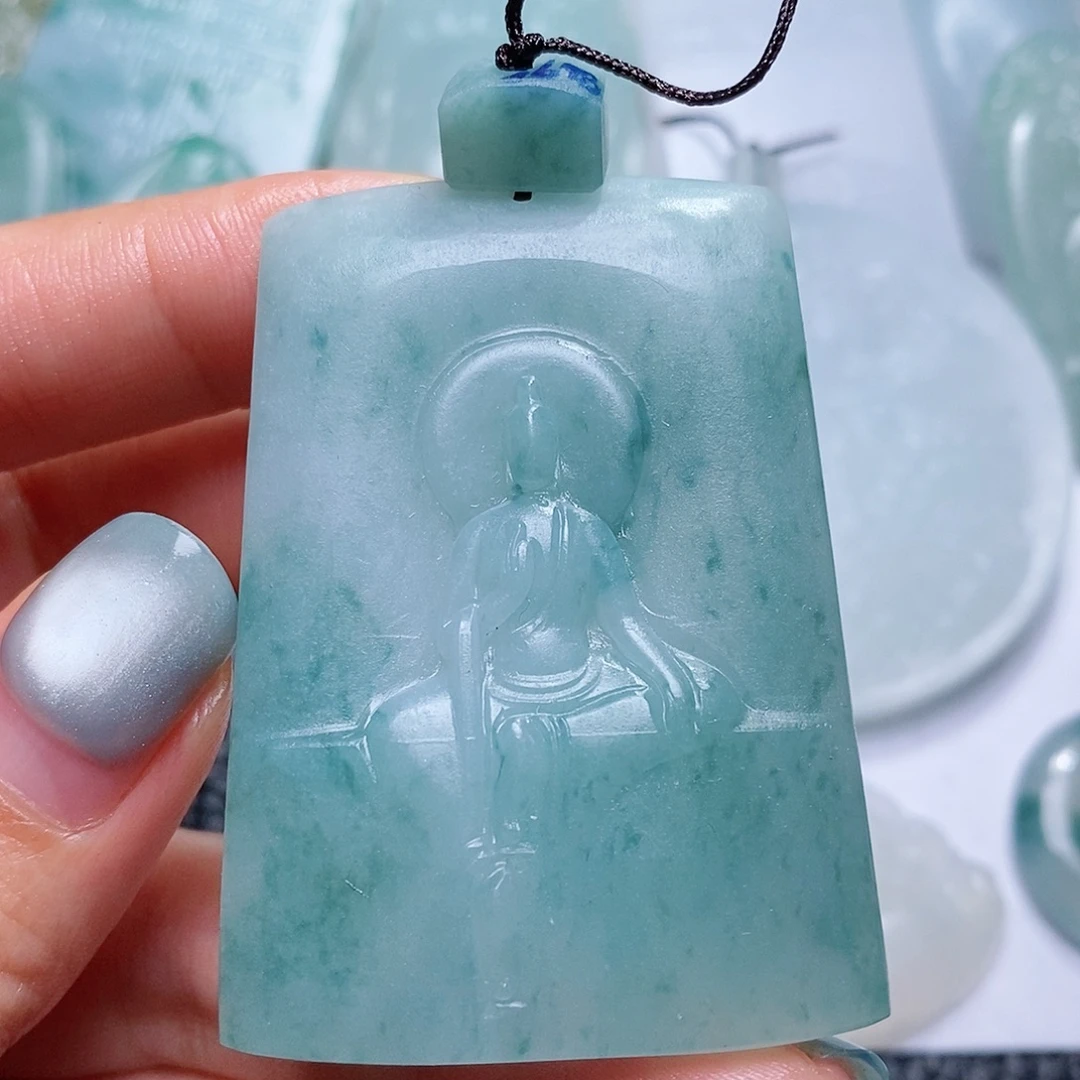 定制翡翠未镶嵌毛货付款后确认抛光