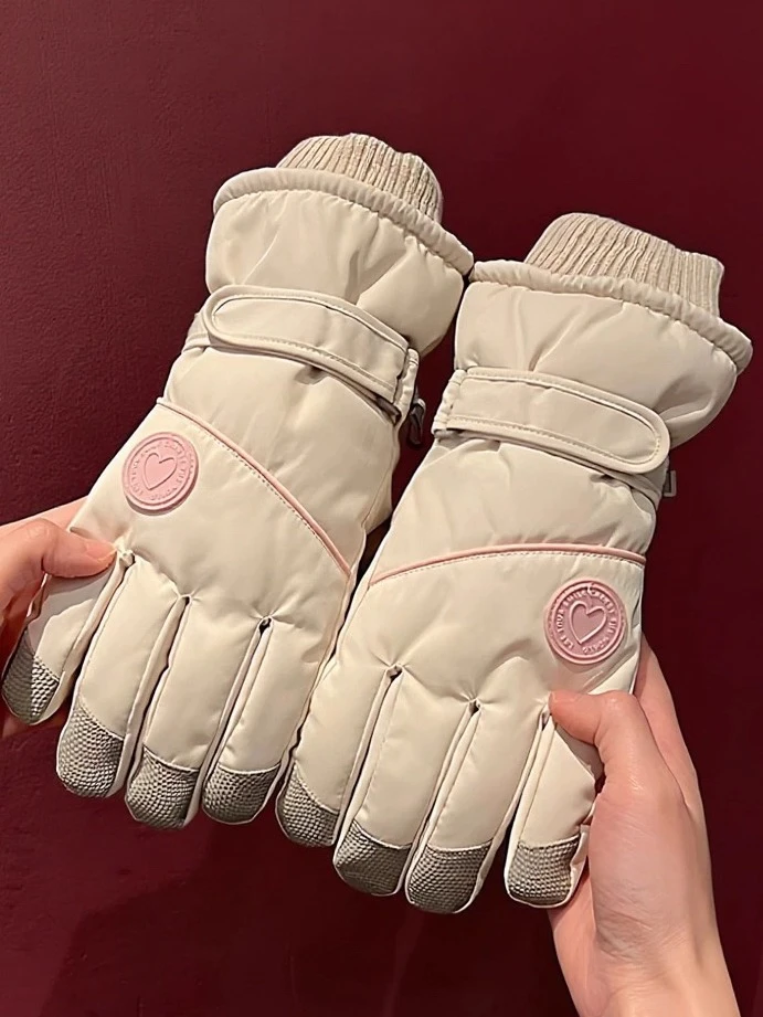 滑雪手套女秋冬季2025新款加绒加厚户外保暖防寒防风触屏骑行手套