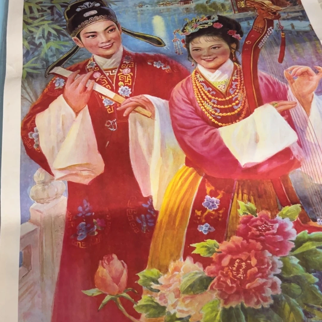 紫***花知音年画民宿装饰