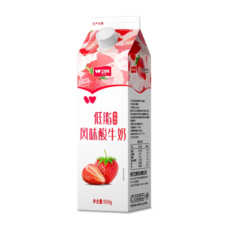 卫岗低脂风味酸牛奶（草莓味） 950g/盒