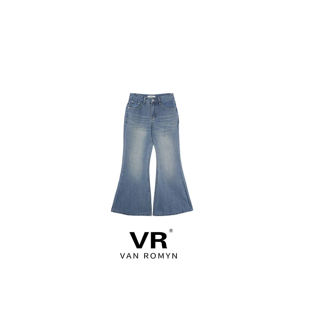 【VR莉娜】506197/2025新款秋冬松弛感轻奢慵懒风微喇叭牛仔裤