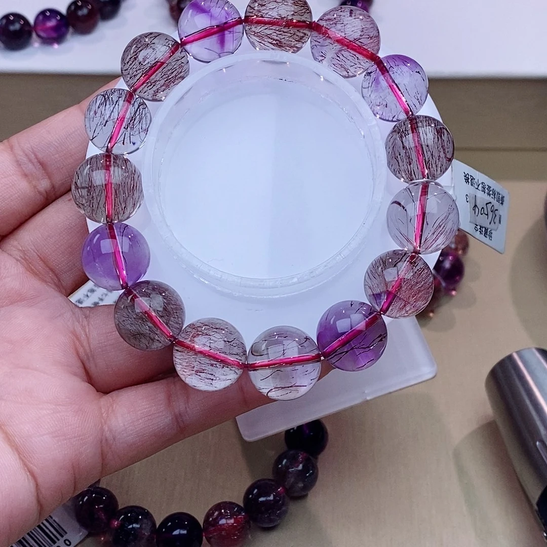 未镶嵌手串水晶黑加侖超七14+m