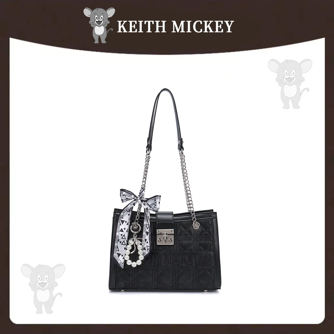 【娜娜专属】KeithMickey新潮时尚女士单肩/斜挎包8579黑色