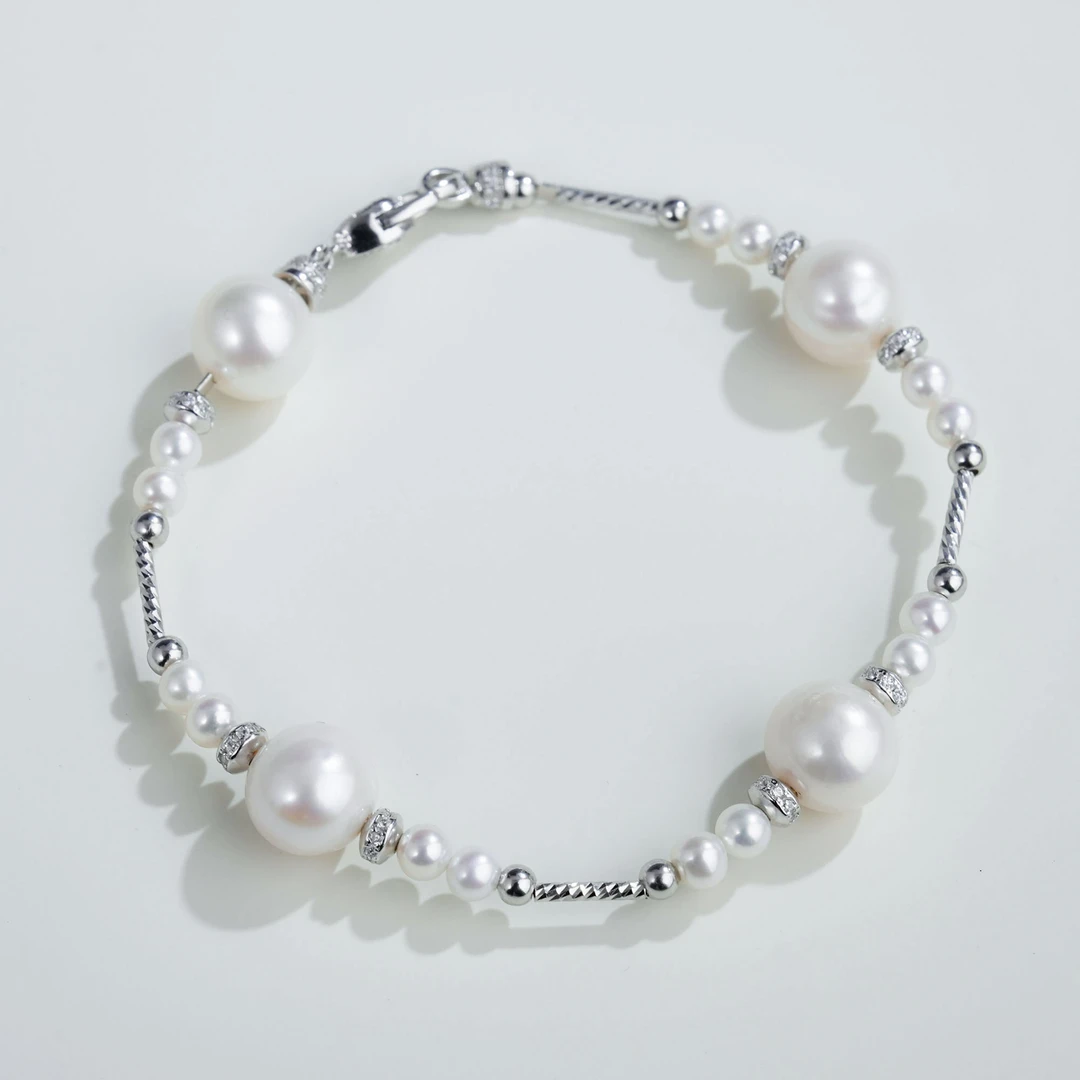 HC114沐荫3-4/10-11mm S925银无核淡水珍珠手链18cm