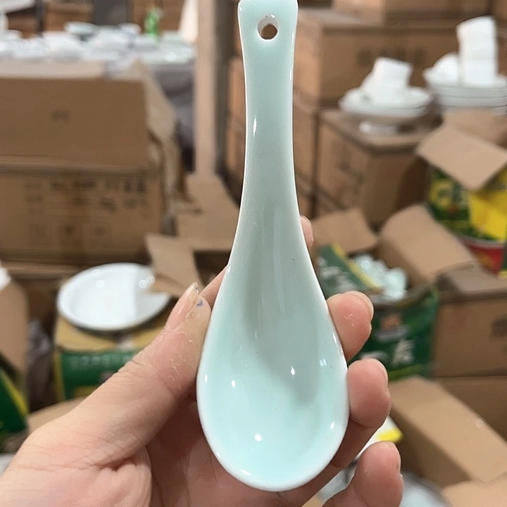 瓷片青瓷小勺十个微瑕包邮