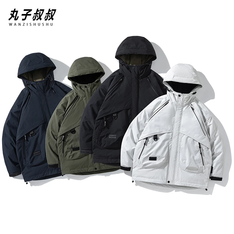 男士冬季户外防水防风连帽时尚夹克羽绒服外套F8877
