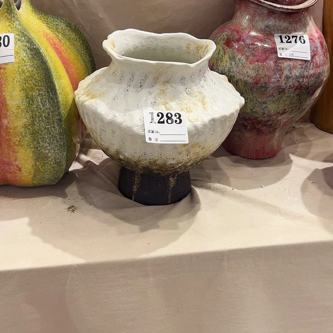 瓶1283高22口10陶瓷花瓶无孔