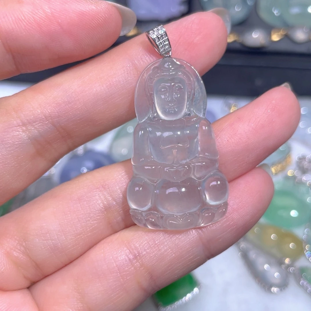 颈饰18K金镶嵌翡翠翡翠