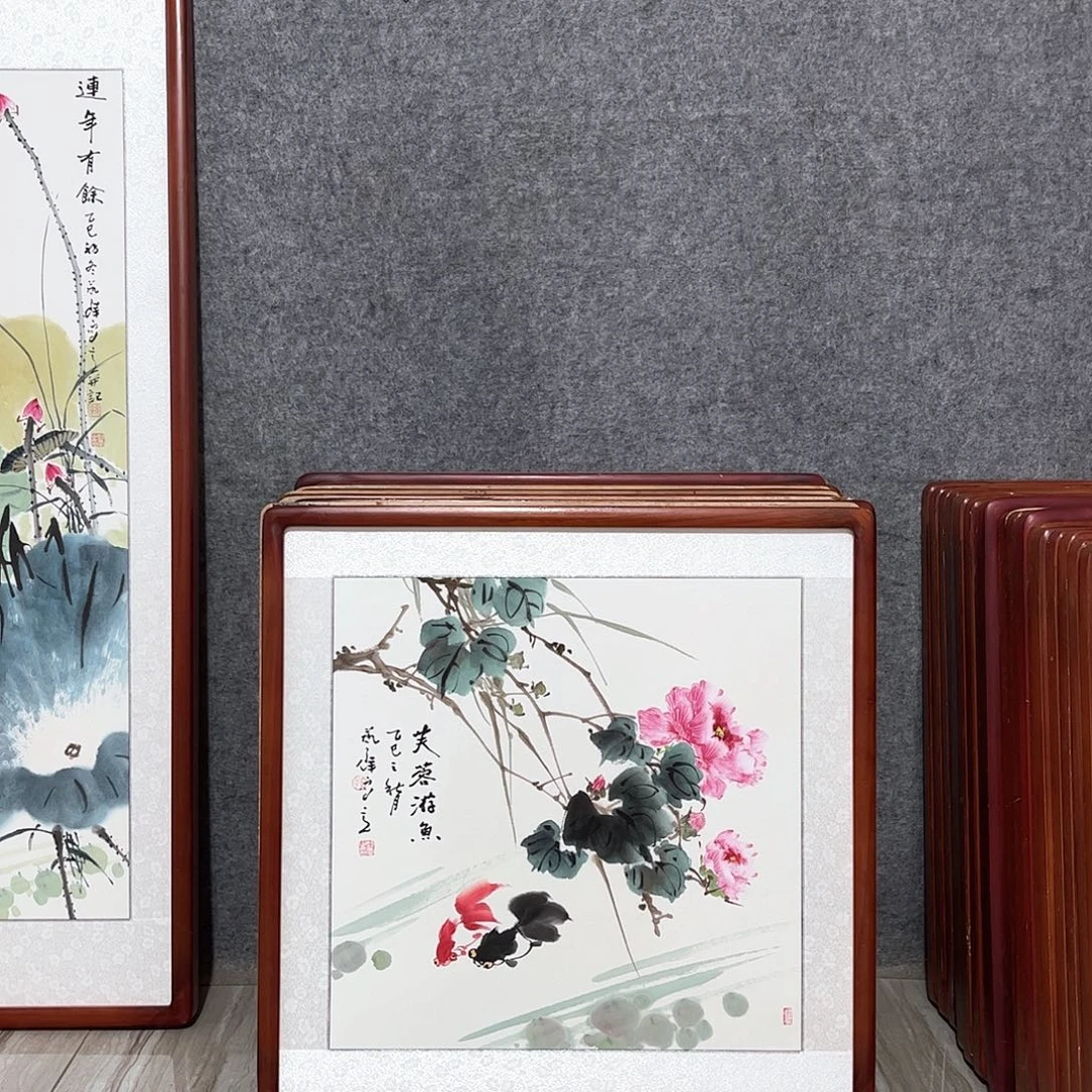 国画书画作品带框63×63