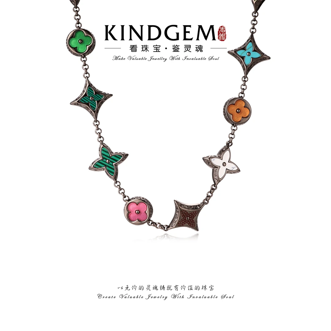 铜合金项链 经典老花百搭高级感复古项链（45cm）CD64XYWC-00604