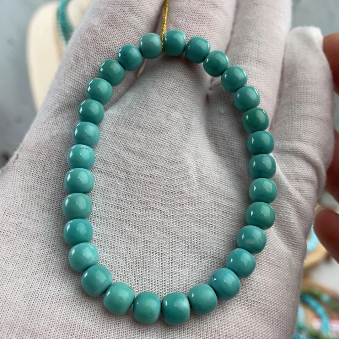 绿松石手链未镶嵌精品高瓷玉化单圈卡6.8