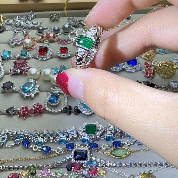 银S925镶嵌戒指烟晶