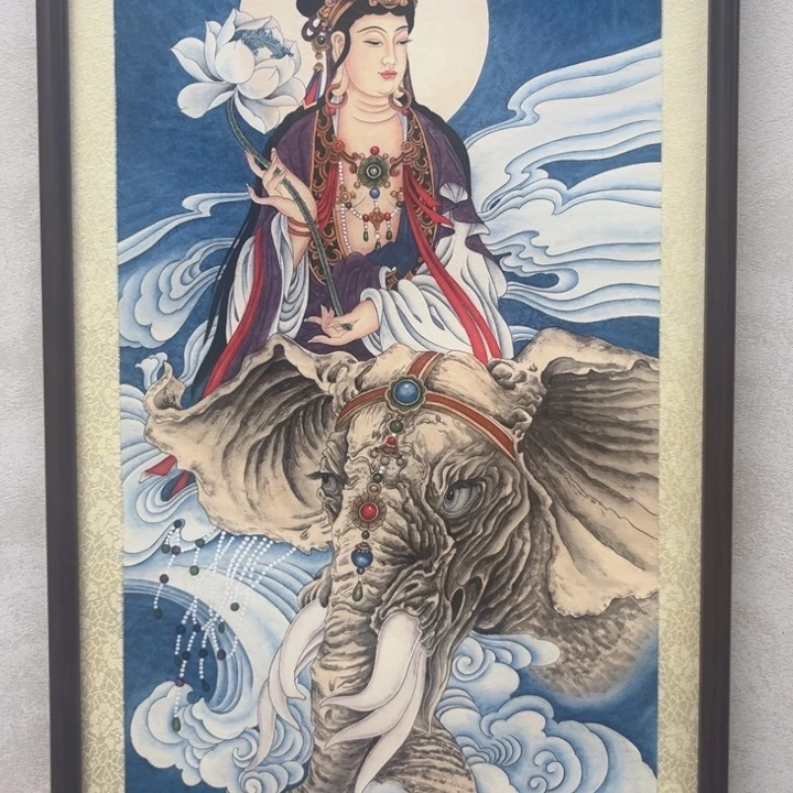熊***猫国画普贤菩萨11111