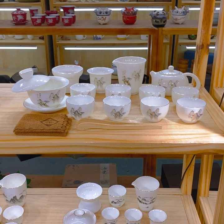 【不止】羊脂玉瓷茶具套装