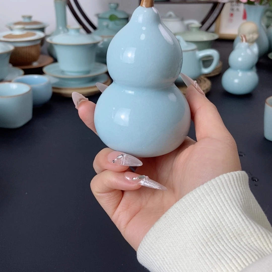 一级天青小葫芦摆件