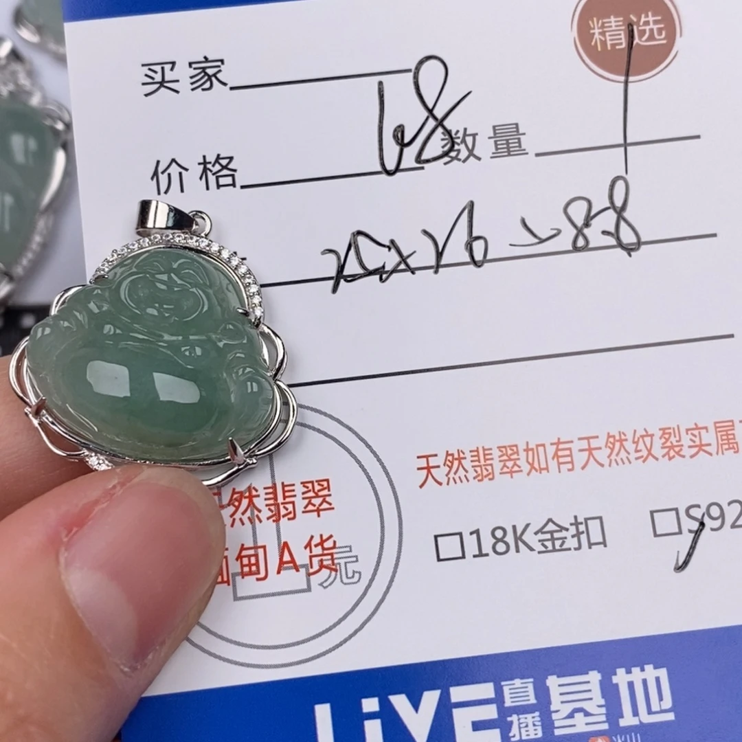 翡翠银S925镶嵌颈饰