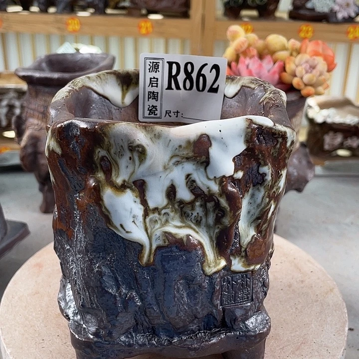 紫砂花盆景德镇陶瓷花盆862
