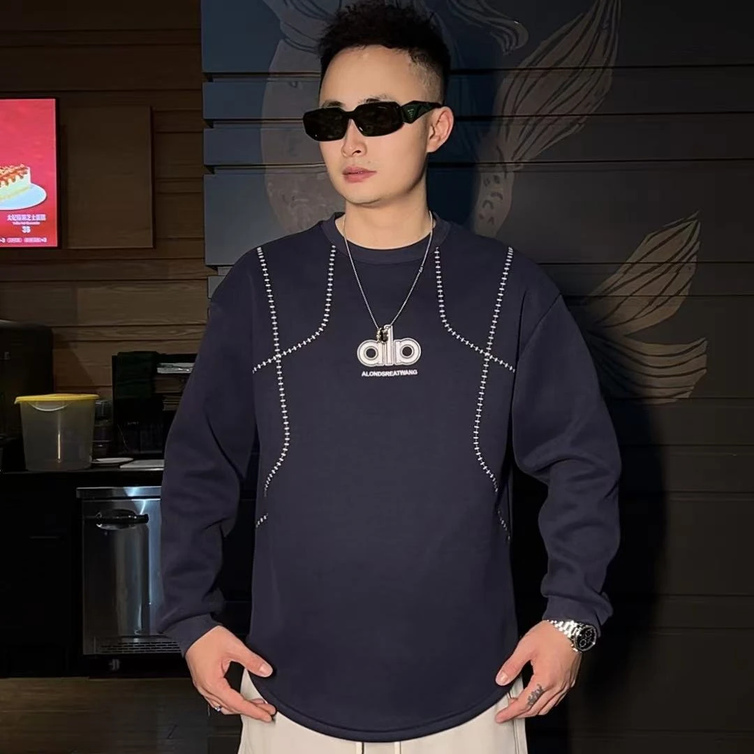 DB 男装冬季新款潮牌圆领加绒卫衣男洋气百搭显瘦气质长袖-71202