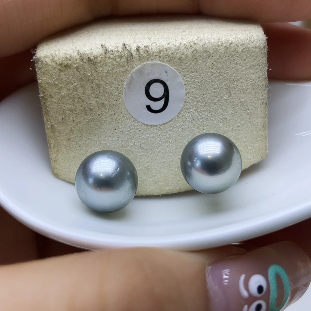 银S925镶嵌海水珍珠耳饰