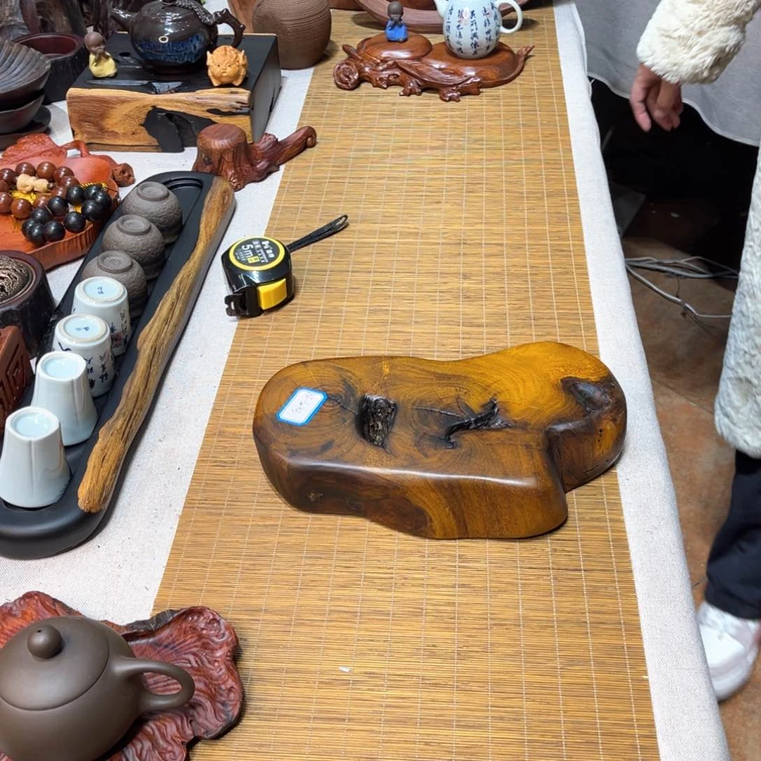 缅甸柚木底座壶承