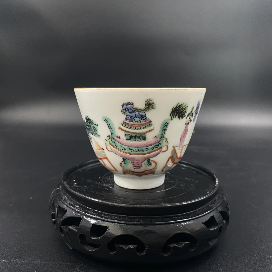 荣丰/晚清博古八宝纹粉彩杯/850208026