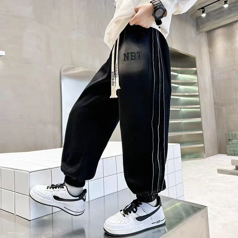 502132童装男童休闲卫裤 2025春儿童潮酷洋气卫裤宝宝春款长裤子