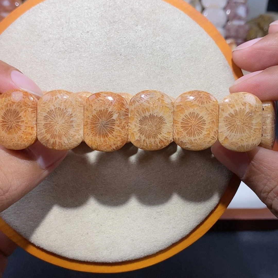 硅化珊瑚（珊瑚玉）手串未镶嵌迪士尼大烟花2