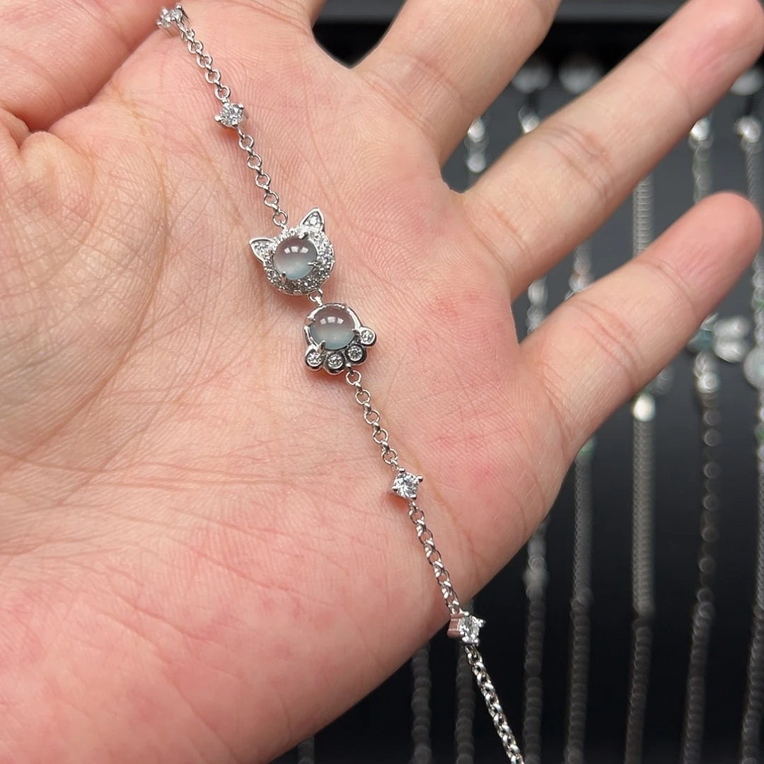 翡翠银S925镶嵌手链